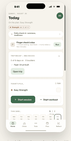 Mobile home: today's plan and check-in